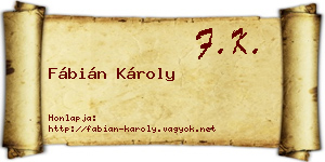 Fábián Károly névjegykártya