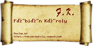Fábián Károly névjegykártya