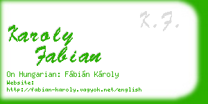 karoly fabian business card
