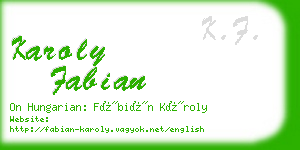 karoly fabian business card